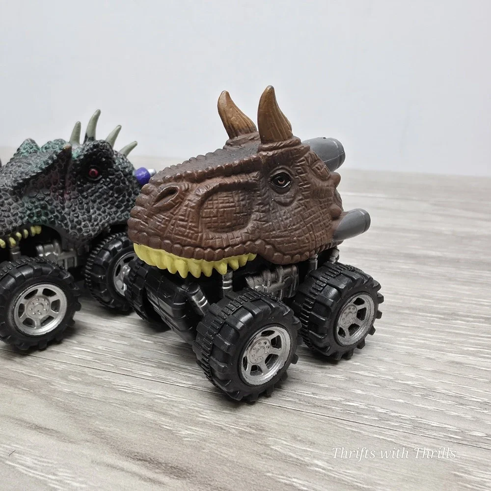 Dinosaur‎ Monster Trucks Pull Back Trucks -  Lot Of 4 - Tested
